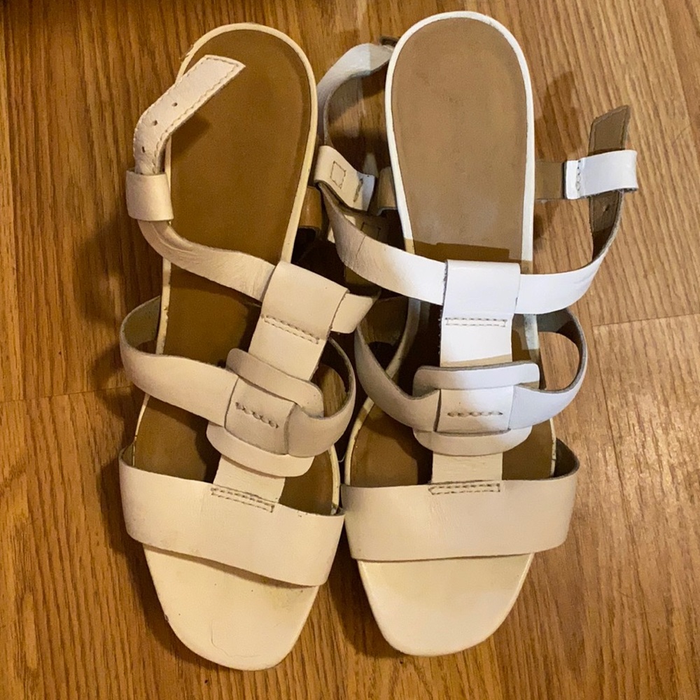 White Strappy Wedges